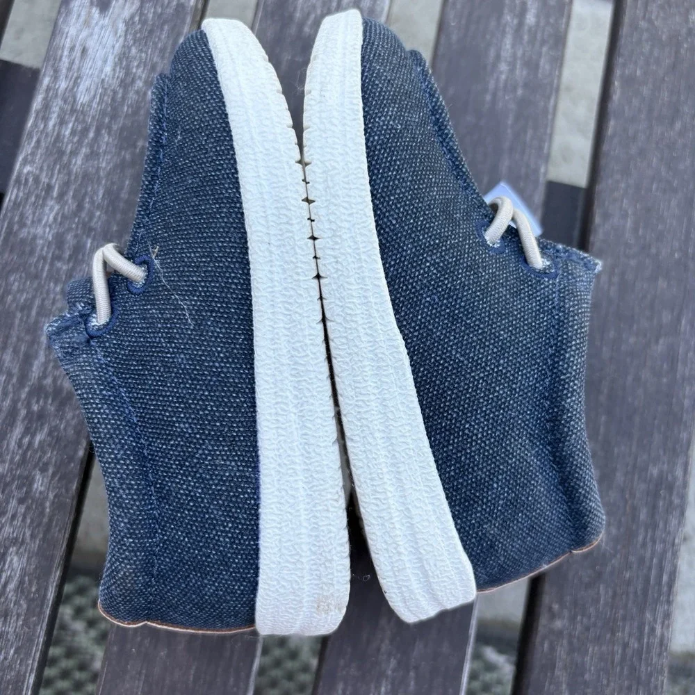 NWOB Old Navy Kids 6 Blue Loafer Shoes Preppy Canvas 416608-00-1